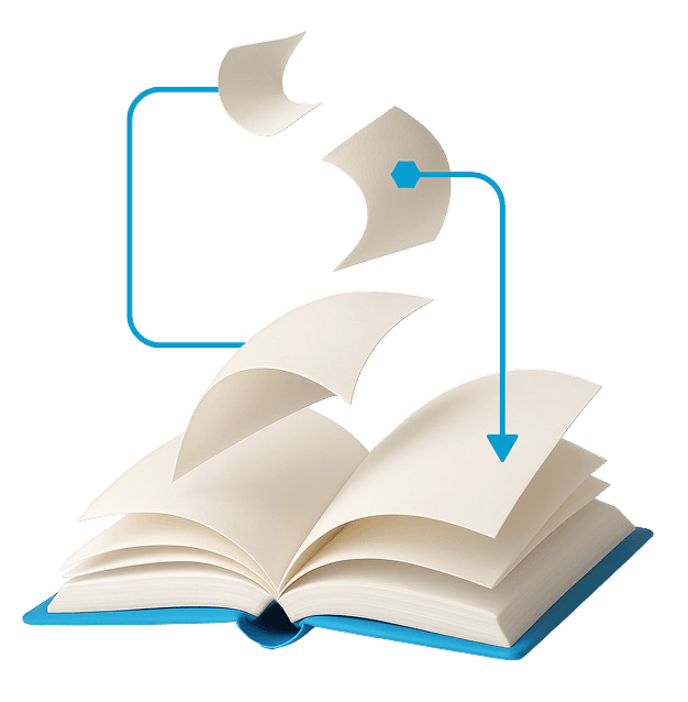 3d Book icon with loose pages